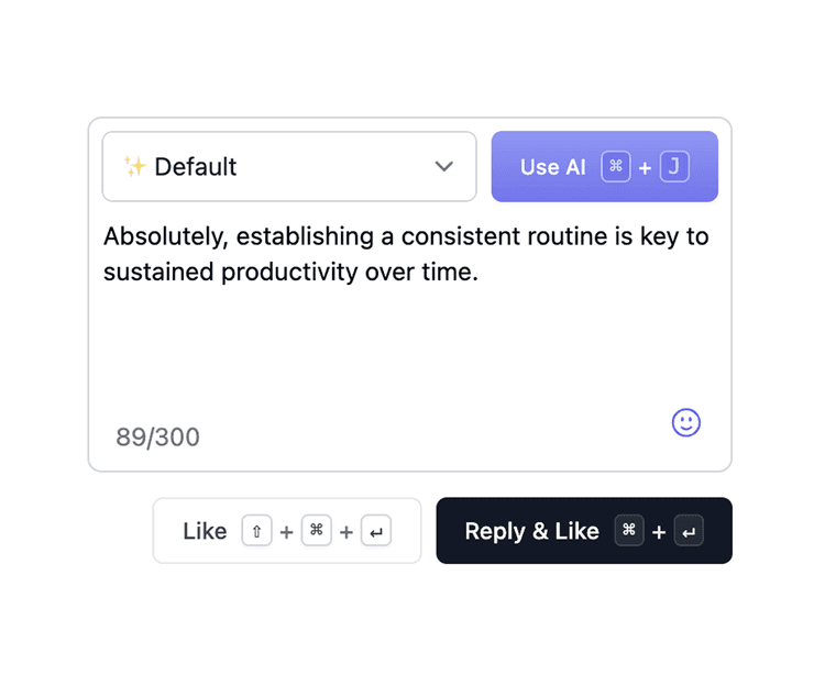 Illustration of the shortcuts feature